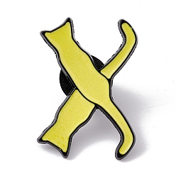 Letter X Cat Initial Letter Enamel Pin, Electrophoresis Black Alloy Cartoon Brooch for Backpack Clothes, Letter.X, 30x21x2mm, Pin: 1.2mm