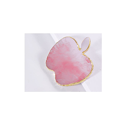Pink Tapis de sceau de cire de résine, pour cachet de cachet de cire, pomme avec motif marbré, rose, 92x103x7.5mm