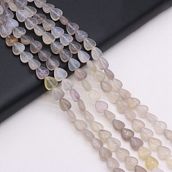 Grey Agate Natural Grey Agate Beads Strands, Heart, 10x10mm, about 38pcs/strand