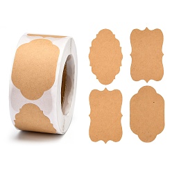 BurlyWood Self Adhesive Kraft Paper Label Tag Stickers, BurlyWood, 50x30mm, about 300pcs/roll
