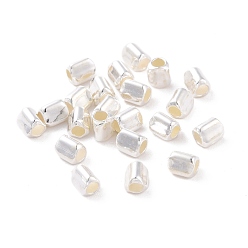 Argent 925 perles en argent sterling, tri-prisme, argenterie, 3x3x3.5mm, Trou: 1.5mm, environ161 pcs / 10 g