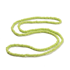 Green Yellow Waist Beads, Glass Seed Beaded Stretch Waist Chain for Women, Green Yellow, 31-1/2 inch(80cm), Beads: 5mm