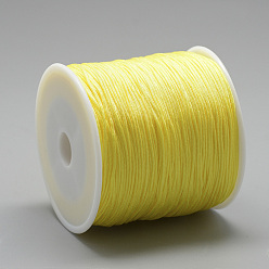 Jaune Fil de nylon, corde à nouer chinoise, jaune, 0.8mm, environ 109.36 yards (100m)/rouleau
