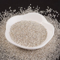 Clair Perles de verre mgb matsuno, perles de rocaille japonais, 12/0 argent perles de verre doublé rocailles de trous ronds de semences, clair, 2x1mm, trou: 0.5 mm, environ 44000 PCs / sachet , 450 g / sac
