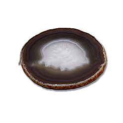 White Dyed Natural Agate Slice Cup Mats, Heat Resistant Pot Mats, for Home Kitchen, Polygon, White, 60~80mm