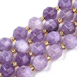 Medium Purple Natural Dolomite Beads Strands, Faceted, Dyed, Round, Medium Purple, 8x8mm, Hole: 1.2mm, about 33pcs/strand, 15.16 inch~15.35 inch(38.5cm~39cm)
