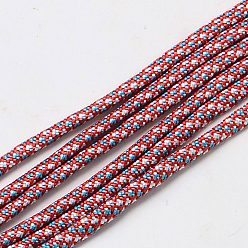Rouge 7 âmes intérieures cordes en polyester et spandex, pour la fabrication de bracelets en corde, rouge, 4mm, environ 109.36 yards (100m)/paquet, 420~500g / bundle