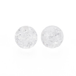 Blanco Granos de acrílico transparentes crepitar, rondo, blanco, 12x11 mm, agujero: 2 mm, sobre 566 unidades / 500 g.