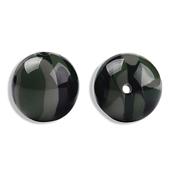 Verde Oliva Oscura Abalorios de resina, de piedras preciosas de imitación, rondo, verde oliva oscuro, 19.5 mm, agujero: 2~2.4 mm