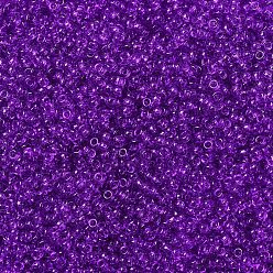 (RR1315) Dyed Transparent Red Violet MIYUKI Round Rocailles Beads, Japanese Seed Beads, 11/0, (RR1315) Dyed Transparent Red Violet, 11/0, 2x1.3mm, Hole: 0.8mm, about 50000pcs/pound