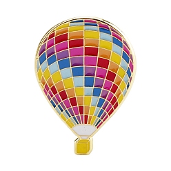 Hot Air Balloon Alfileres de esmalte de arco iris, broche de aleación de oro, globo de aire caliente, 41x29 mm