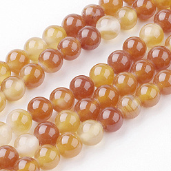 Carnelian Natural Carnelian Beads Strands, Dyed & Heated, Round, 6~6.5mm, Hole: 1mm, about 60pcs/strand, 14.9 inch(38cm)