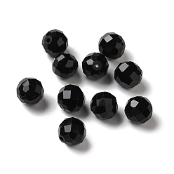 Black Glass Imitation Austrian Crystal Beads, Faceted, Round, Black, 11.5mm, Hole: 1.4mm