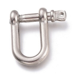 Stainless Steel Color 304 Stainless Steel Anchor Shackle Clasps, Stainless Steel Color, 32.5x28.5x9.5mm, Hole: 2.3mm