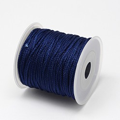Prussian Blue Braided Nylon Threads, Prussian Blue, 2mm, about 25.15 yards(23m)/roll