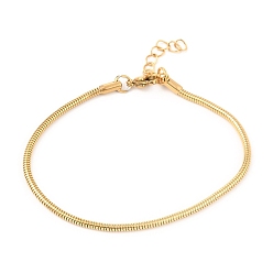 Golden Unisex 304 Stainless Steel Round Snake Chain Bracelets, with Lobster Claw Clasps, Golden, 3mm, 7-5/8 inch(19.5cm)