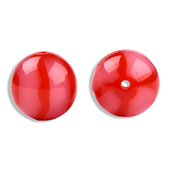 Crimson Opaque Resin Beads, Round, Crimson, 19mm, Hole: 2~2.4mm