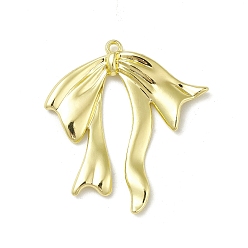 Light Gold Crémaillère pendentifs en alliage placage, charmes bowknot, or et de lumière, 31.5x30.5x2mm, Trou: 1.5mm