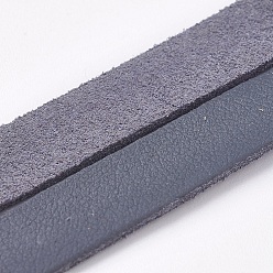 Gris Cordón de gamuza sintética plana de un solo lado, encaje de imitación de gamuza, gris, 10x1.5 mm, aproximadamente 1.09 yardas (1 m) / hebra