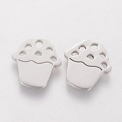 Stainless Steel Color 201 Stainless Steel Charms, Laser Cut, Cake, Stainless Steel Color, 12x11x1.2mm