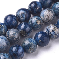 Pyrite Natural African Pyrite Beads Strands, Dyed, Round, 6mm, Hole: 0.7mm, about 67 pcs/Strand, 15.94 inch(40.5 cm)