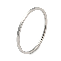 Color de Acero Inoxidable 304 anillo de dedo de banda lisa simple de acero inoxidable para mujeres y hombres, color acero inoxidable, tamaño de 10, diámetro interior: 20 mm, 1 mm