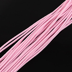 Pearl Pink Elastic Cord, with Fibre Outside and Rubber Inside, Pearl Pink, 2mm, about 109.36 yards(100m)/bundle