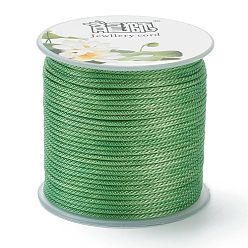 Vert Mer Moyen Cordons tressés en polyester, pour la fabrication de bijoux, vert de mer moyen, 1.5mm, environ 21.87 yards (20m)/rouleau