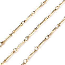 Oro Chapado iónico (ip) 304 cadenas de eslabones rectangulares de acero inoxidable, soldada, textura, con carrete, dorado, 12.5x1x1 mm, anillo: 2 mm, sobre 10 m / rollo