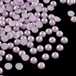 Prune 10000 cabochons en plastique imitation perle avec abs, demi-tour, prune, 4x2mm