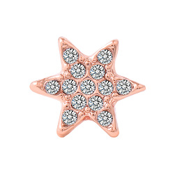 Rose Gold Alloy Star Watch Band Studs, Metal Nails for Watch Loops Accesssories, Rose Gold, 1.3x1.1x0.65cm