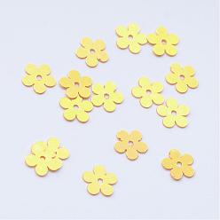 Champagne Yellow Ornament Accessories Disc Plastic Paillette Beads, Sequins Beads, Flower, Champagne Yellow, 7x7x0.2mm, Hole: 1mm, about 30000pcs/500g