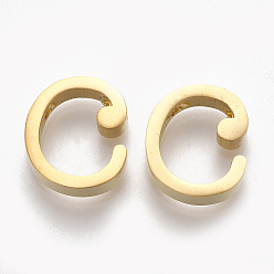 Letter C 304 Stainless Steel Pendants, Golden, Letter, Letter.C, 12x11x3mm, Hole: 1.8mm
