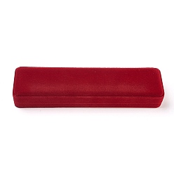 Rouge Boîtes de collier de velours, boîtes à bijoux, rectangle, rouge, 21.8x5x3 cm
