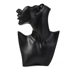 Noir Support de bijoux de portrait de modèle de corps latéral en résine haut de gamme, pour support de bijoux créatif présentoir d'organisateur de bijoux, noir, 19.1x6.7x28.2 cm
