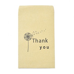 Цветок Крафт-бумажные пакеты, подарочные пакеты, прямоугольные, Одуванчик шаблон, 12.5x7.15x0.03 см