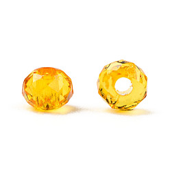 Orange Transparent Acrylic Beads, Faceted, Rondelle, Orange, 4x3.5mm, Hole: 1.5mm, about 14000pcs/500g