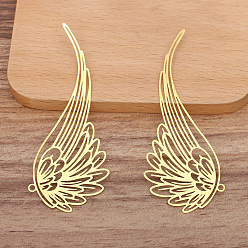 Золотой Большие сплавочные подвески, полые подвески в виде крыльев, золотые, 30x78 мм
