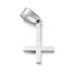 Stainless Steel Color 304 Stainless Steel Pendants, Laser Cut, Cross, Stainless Steel Color, 21x13x1.5mm, Hole: 3.5x7mm