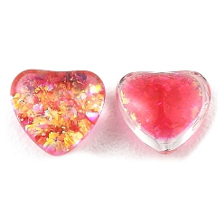 Indian Red Resin Imitation Opal Cabochons, Heart, Indian Red, 5.5x6x3mm