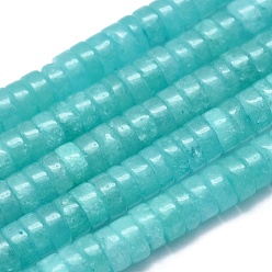 Other Jade Natural Jade Beads Strands, Imitation Amazonite, Disc, Heishi Beads, 4x2mm, Hole: 0.7mm, about 167pcs/strand, 15.35 inch(39cm)