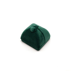 Green Velvet Pendant Box, Double Flip Cover, Charm Display Holder, for Valentine's Day, Anniversary Jewelry Gift Storage, Green, 6.9x6.3x5.8cm