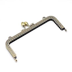 Antique Bronze Iron Purse Frame Handle for Bag Sewing Craft Tailor Sewer, Antique Bronze, 85x150x12mm, Hole: 1.5~5mm