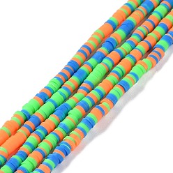 Lime Handmade Polymer Clay Beads Strands, for DIY Jewelry Crafts Supplies, Heishi Beads, Disc/Flat Round, Lime, 3x0.6~1.2mm, Hole: 1.6~1.8mm, about 412pcs/strand, 15.94 inch(40.5cm)
