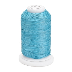 Sky Blue Waxed Polyester Cord, Flat, Sky Blue, 1mm, about 76.55 yards(70m)/roll