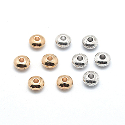 Mixed Color Rondelle Brass Beads, Mixed Color, 6x3mm, Hole: 2mm