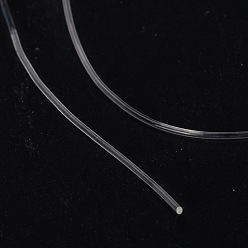 Прозрачный Корейская эластичная эластичная нить с круглыми кристаллами, для браслетов изготовление ювелирных изделий из драгоценных камней ремесло из бисера, прозрачные, 0.7 мм, около 196.85 ярдов (180 м) / рулон