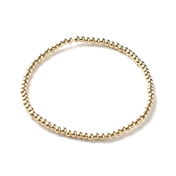Золотистый Круглый браслет из пластиковых бусин ccb для девушек и женщин, золотые, бусины : 3 мм, внутренний диаметр: 2-1/4 дюйм (5.6 см)