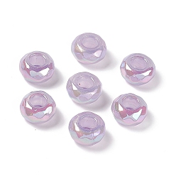Plum Opaque Acrylic Beads, AB Color, Faceted, Rondelle, Plum, 13x7.2mm, Hole: 5.8mm