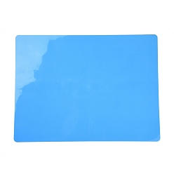 Deep Sky Blue Rectangle Silicone Mat for Crafts, Nonstick & Nonslip Silicone Crafts Mat, Multipurpose Heat-Resistant Table Protector, Silicone Sheets for Resin, Crafts, Liquid, Paint, Clay, Deep Sky Blue, 400x300x0.5mm